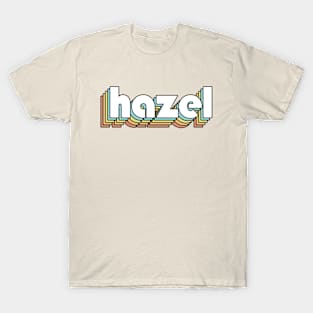 Hazel - Retro Rainbow Typography Faded Style T-Shirt